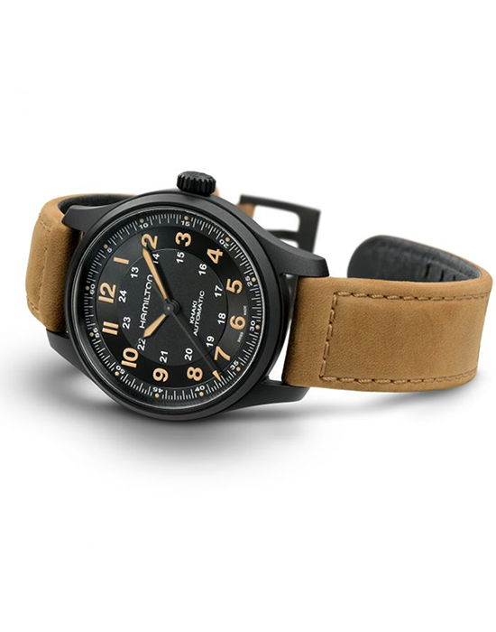 Оригинальные часы Hamilton Hamilton Khaki Field Titanium Auto H70665533 механические калибр механизма h-10 общий вид
